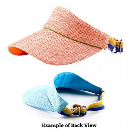 Straw Visor Hats – 12 PCS Straw w/ Cotton Lining And Elastic Band - HT-8405OG